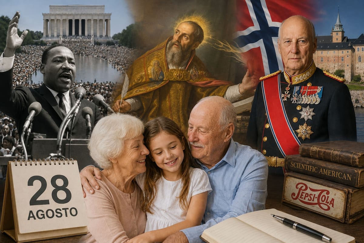 Qué se celebra el 28 de agosto: Día del Abuelo, San Agustín y ocurrió la muerte del rey Harald V de Noruega