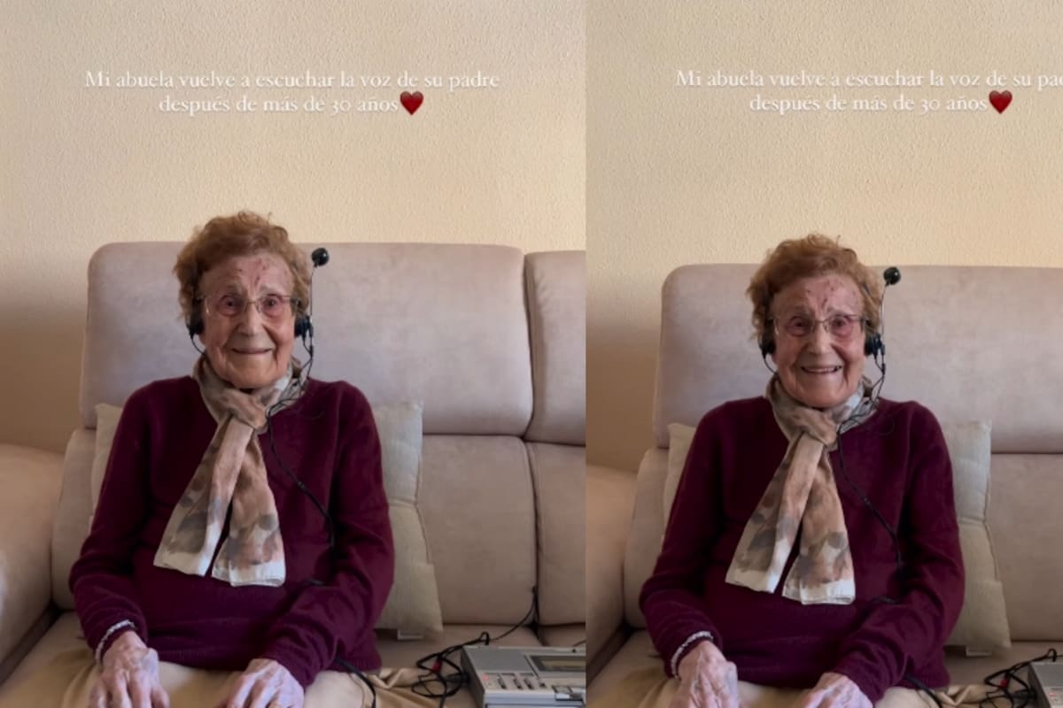 Abuela escucha después de 30 años la voz de su padre dedicándole canciones a su madre, gracias a sus nietos
