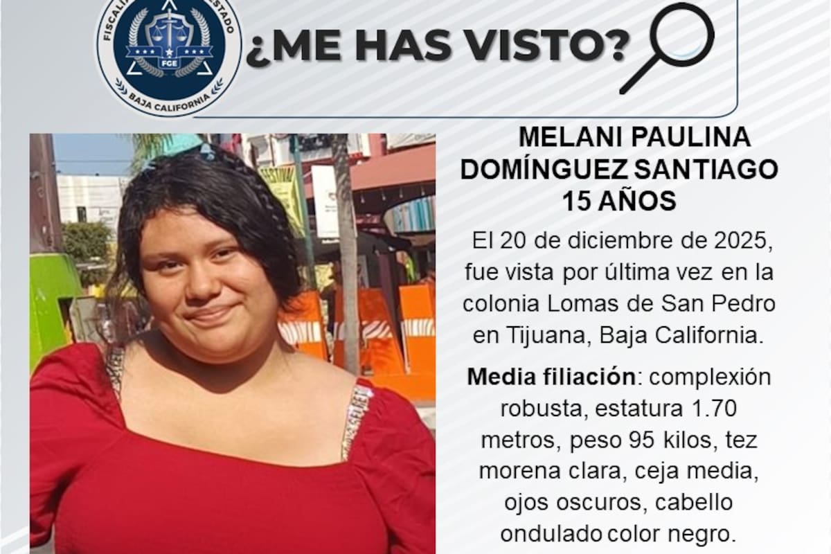 Se busca a Melani Paulina Domínguez Santiago de 15 años de edad