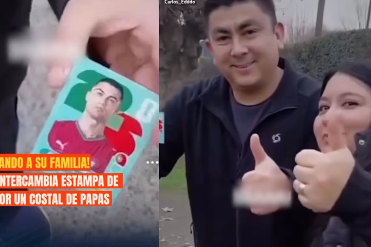 Niño se vuelve viral por cambiar una estampa de Cristiano Ronaldo del álbum del Mundial por un saco de papas