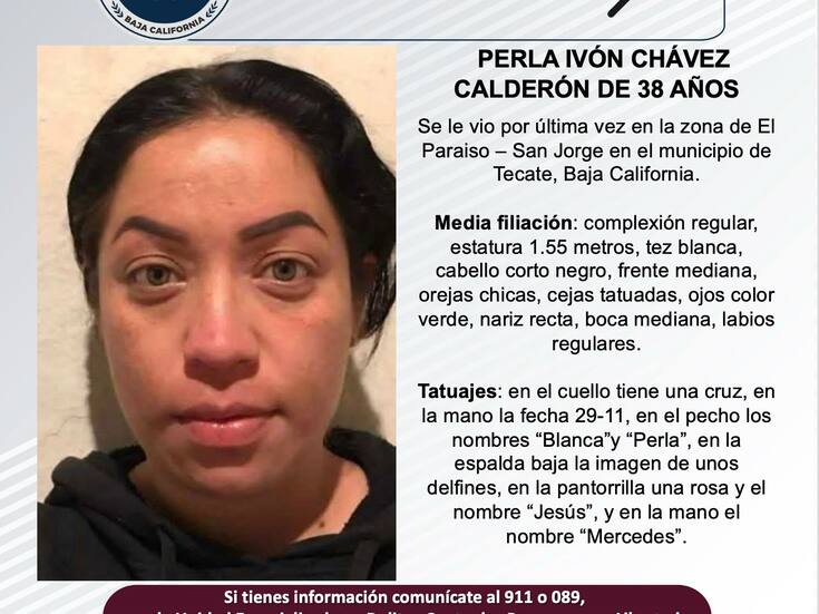 Se busca Perla Ivón Chávez Calderón de 38 años