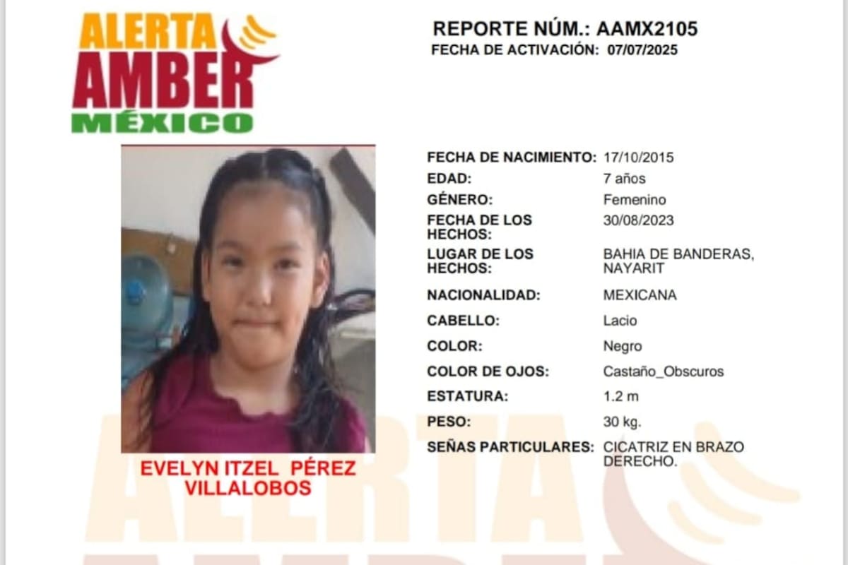 Activan Alerta Amber por Evelyn Itzel Pérez Villalobos