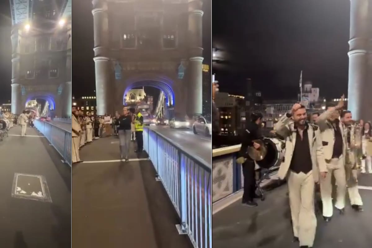 Banda El Recodo sorprendió a turistas con música mexicana cerca del Tower Bridge en Londres cuando un agente interrumpió la presentación y pidió a los músicos retirarse del lugar