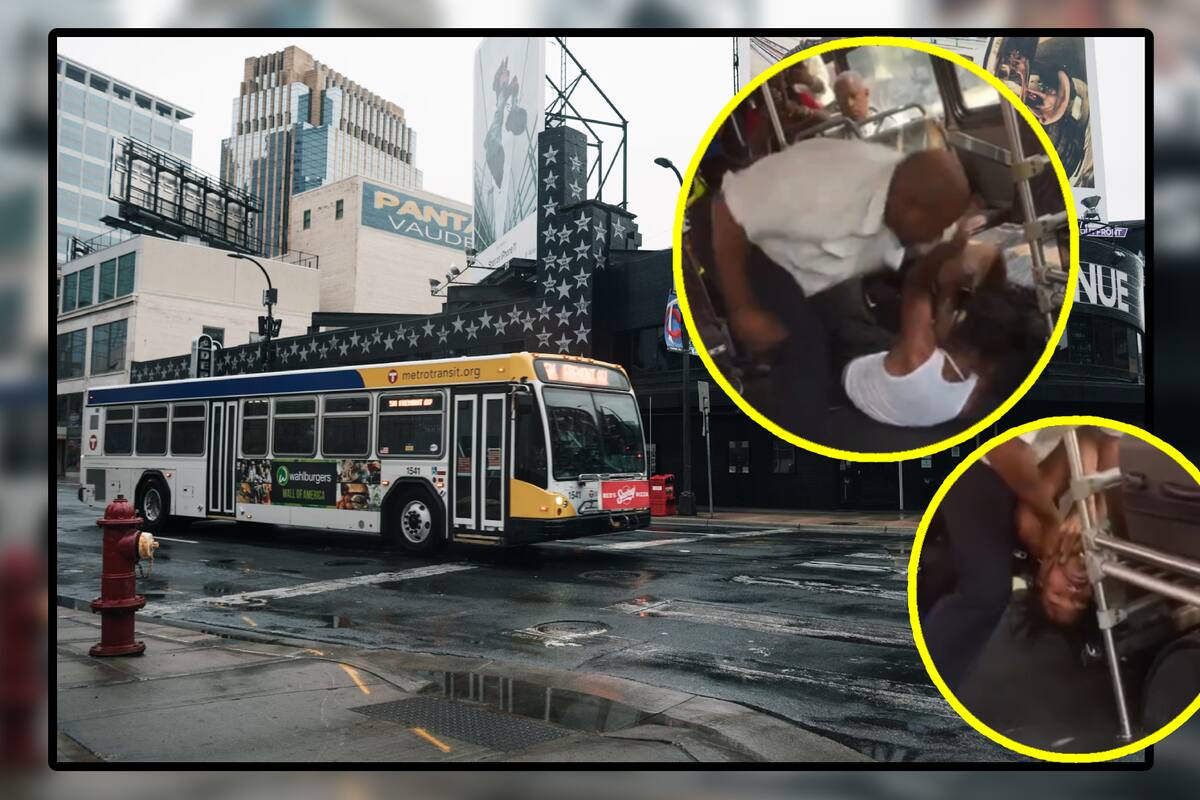 VIDEO: Momento en que chofer de autobús golpeó y estranguló salvajemente a un pasajero por escupirle