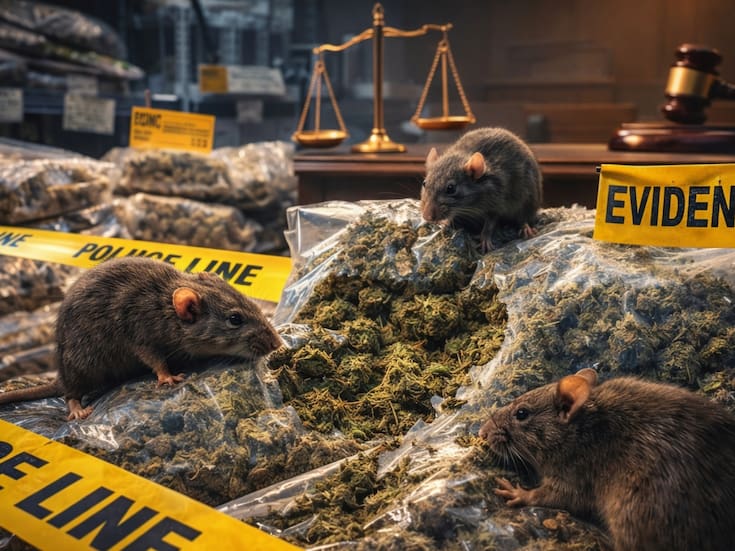 Ratas destruyen casi 200 kilos de marihuana incautada y un tribunal deja sin efecto un caso de narcotráfico al considerar el hecho como grave negligencia en la custodia de pruebas