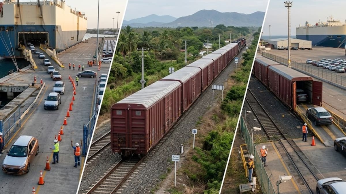 Tres mil autos Hyundai llegaron de Corea a Oaxaca y cruzarán México en tren hasta Veracruz antes de seguir a Estados Unidos: la operación que pone a prueba al Corredor Interoceánico