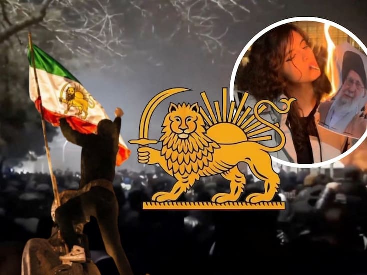 ¿Qué representa la bandera del león y el sol que manifestantes alzan en Irán? El antiguo símbolo persa que desafía al actual régimen iraní