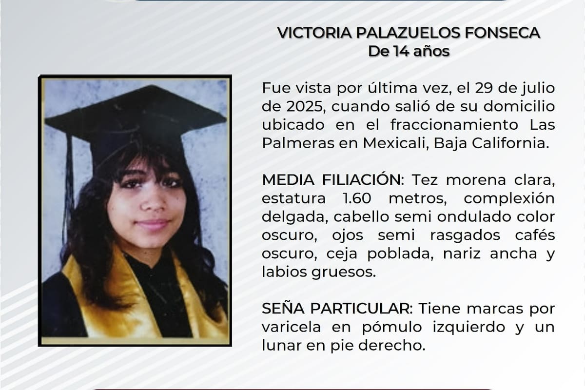 Se solicita ayuda para localizar a Victoria Palazuelos Fonseca