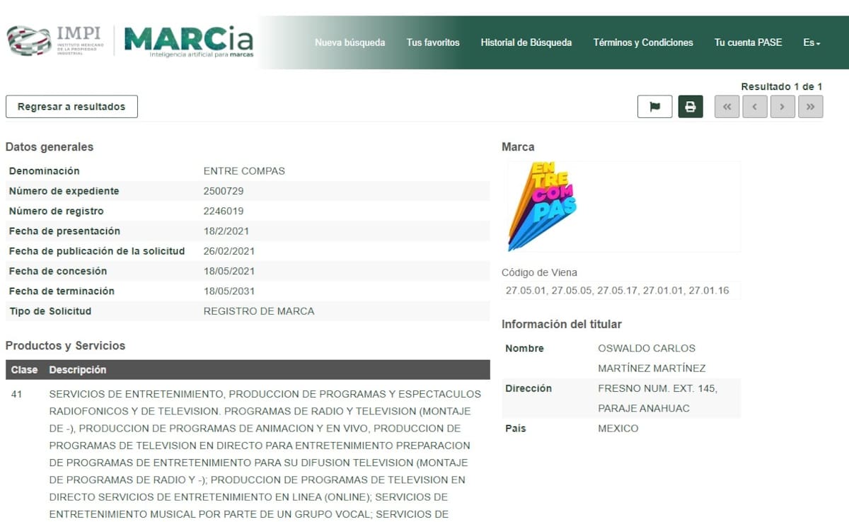 El nombre ya está registrado para ''El Capi'' Pérez.