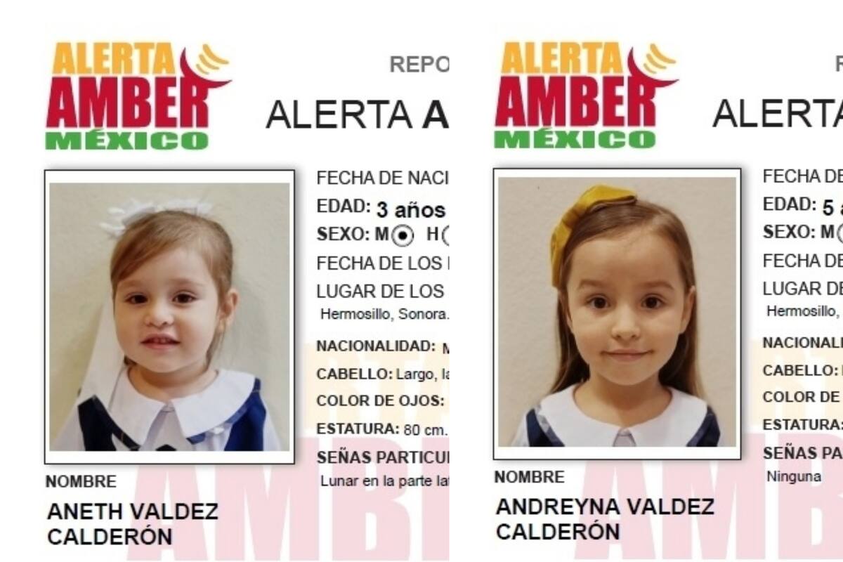Alerta Amber: Piden ayuda para encontrar a dos hermanas desaparecidas en Hermosillo