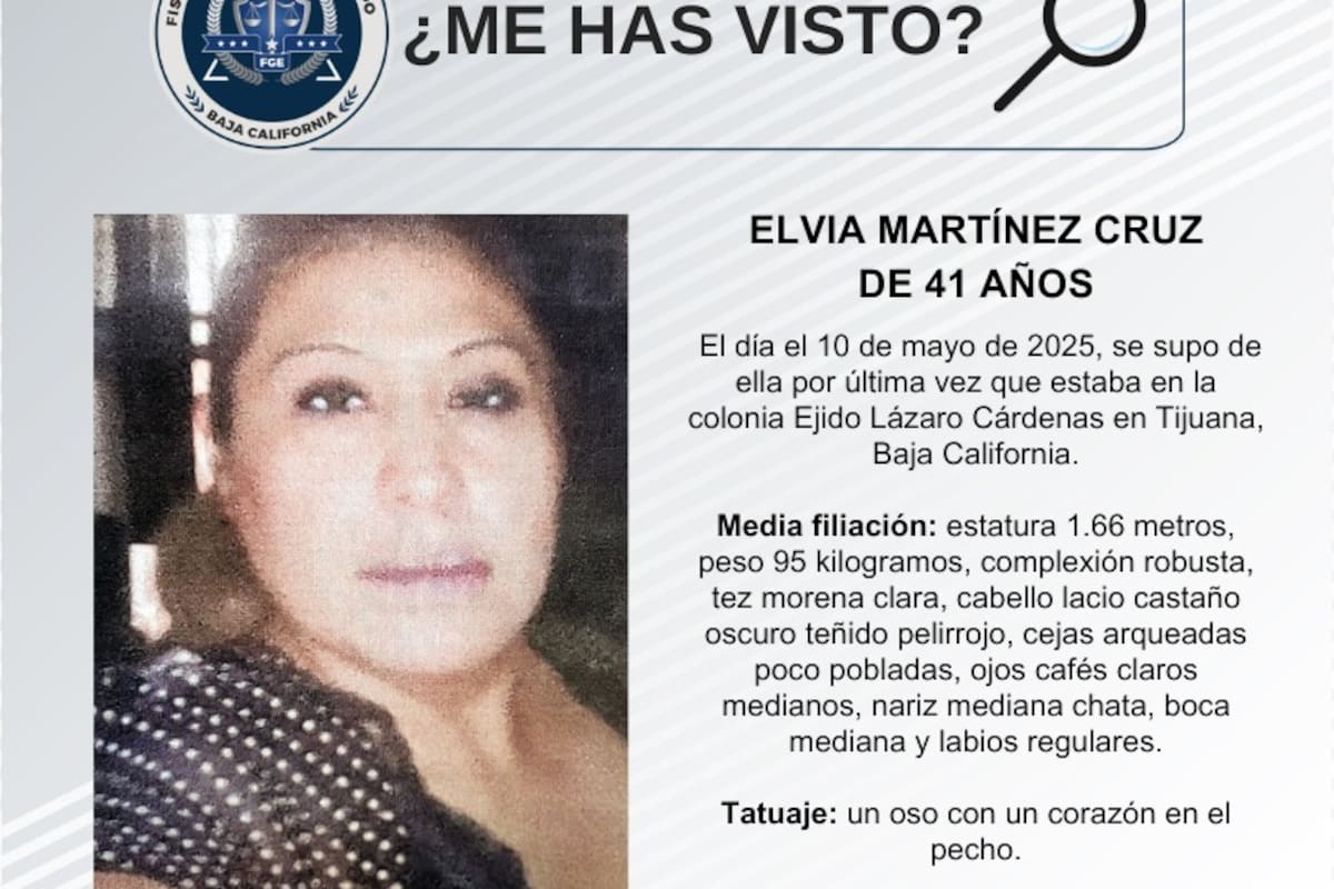 Se busca a Elvia Martínez Cruz de 41 años