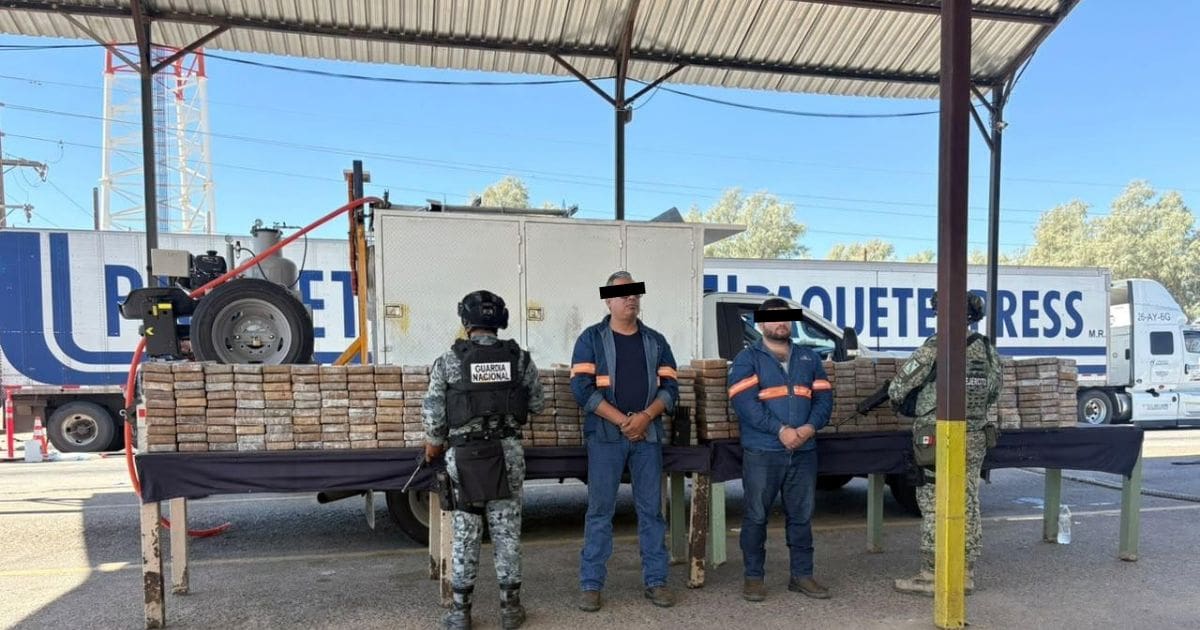 Decomisan mil 201 kilos de cocaína escondidos en un doble fondo de un Ford F550 en San Luis Río Colorado