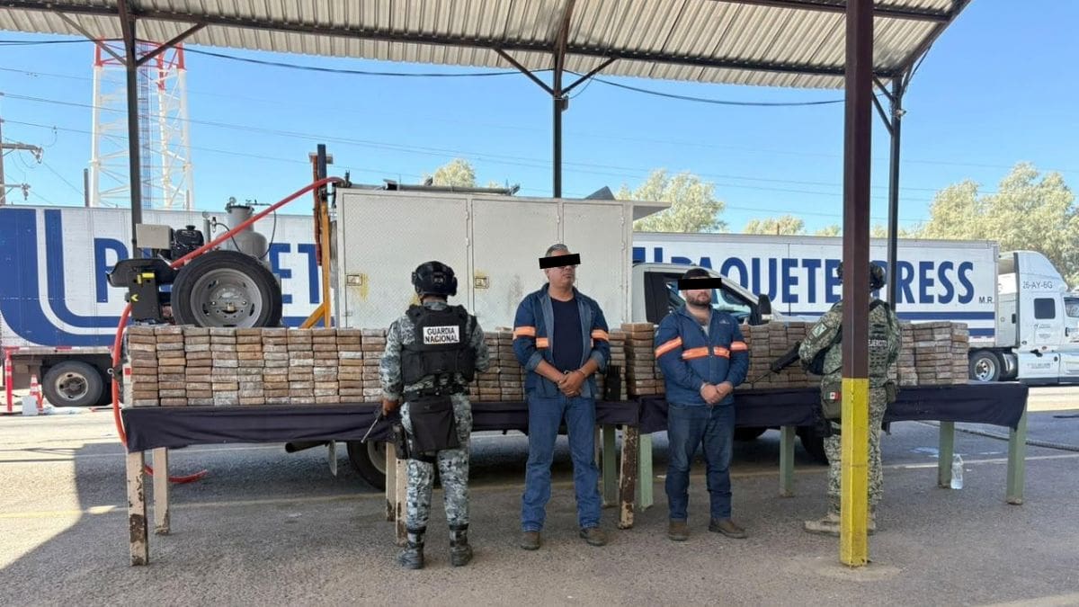 Decomisan mil 201 kilos de cocaína escondidos en un doble fondo de un Ford F550 en San Luis Río Colorado