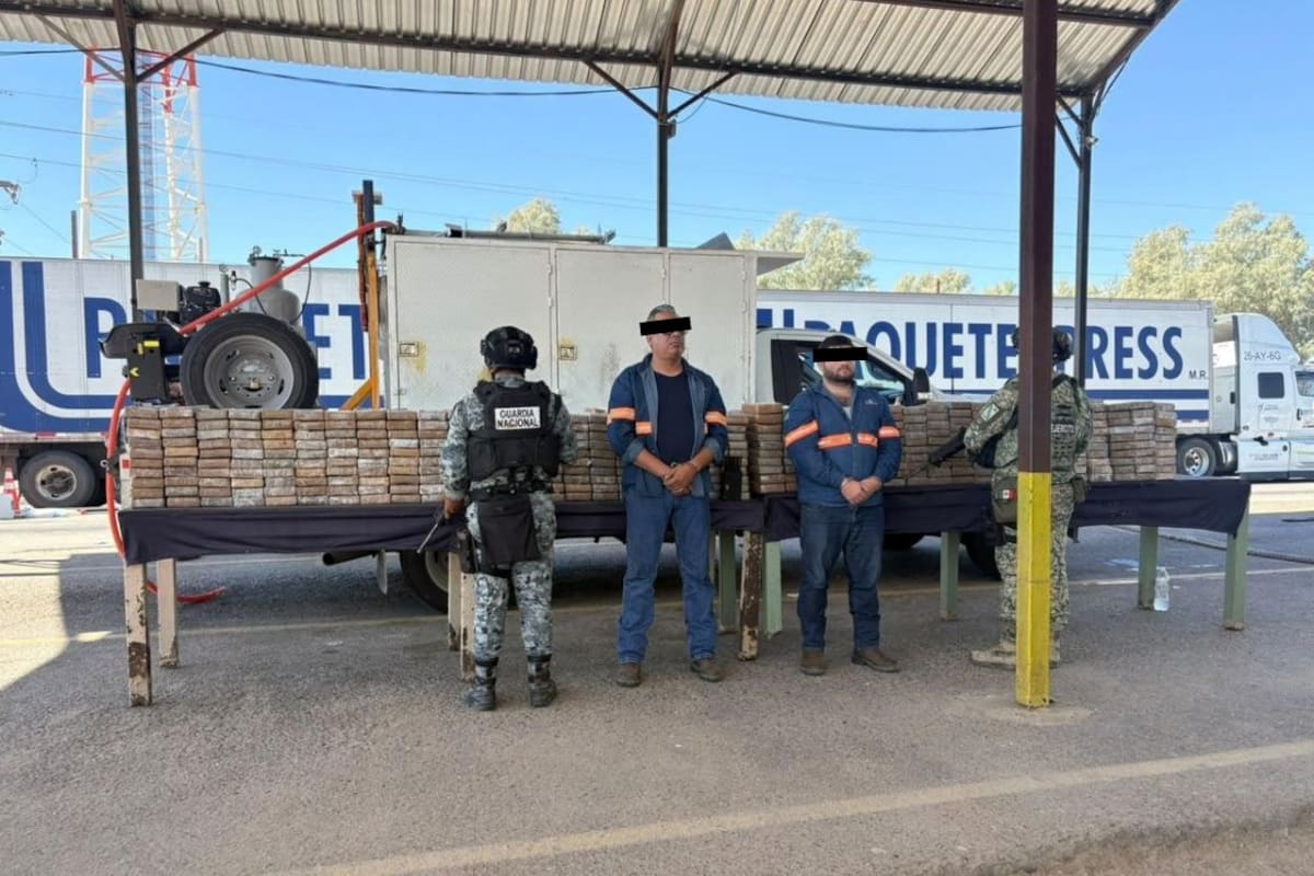 Decomisan mil 201 kilos de cocaína escondidos en un doble fondo de un Ford F550 en San Luis Río Colorado