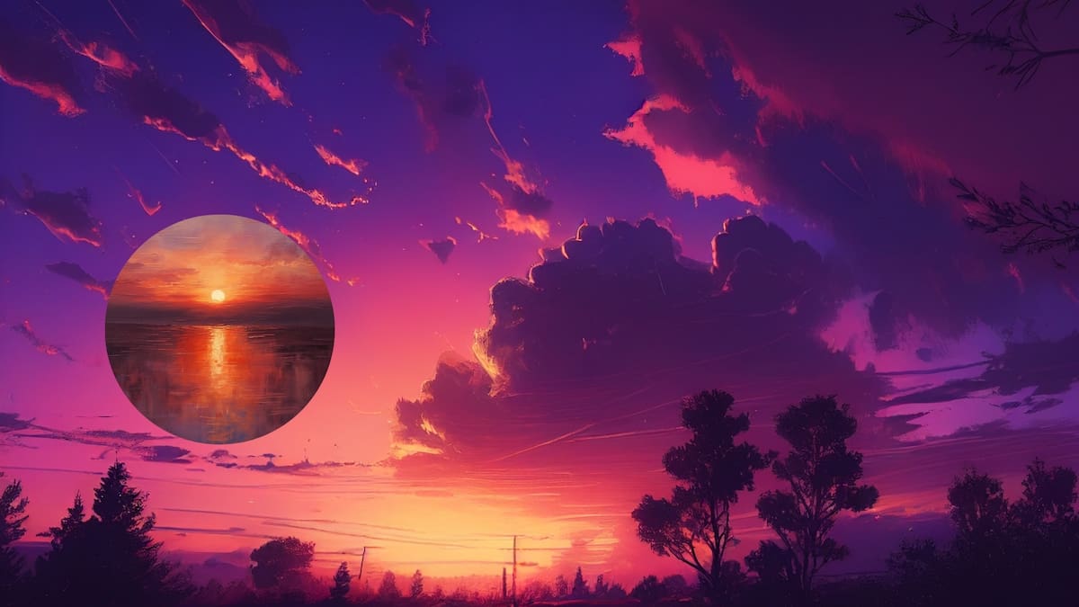 Puesta de sol púrpura