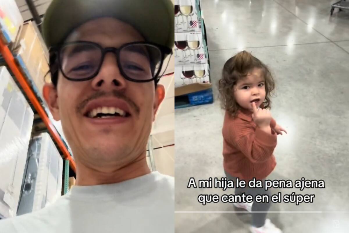 Papá canta en público y su pequeña hija reacciona avergonzada: ¡hasta le pide que se calle!