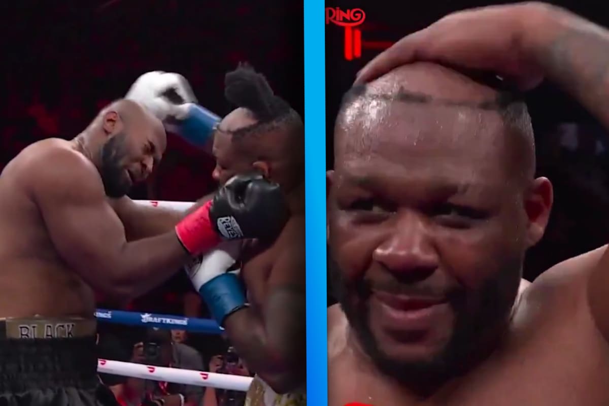 VIDEO: Boxeador Jarrell Miller pierde su peluca en pleno ring tras recibir fuerte ráfaga de golpes