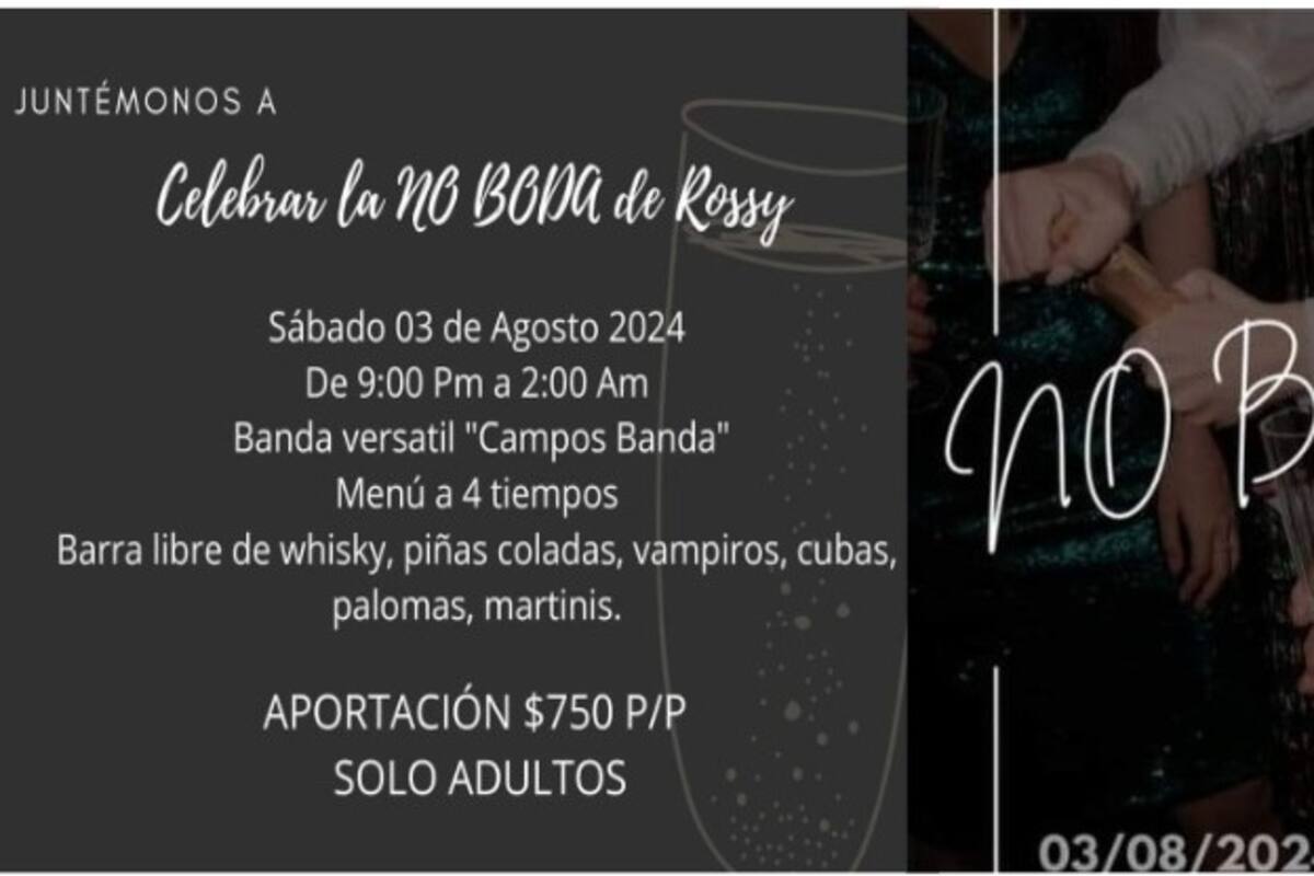 Joven cancela su boda, pero la fiesta sigue en pie para celebrar su No Boda