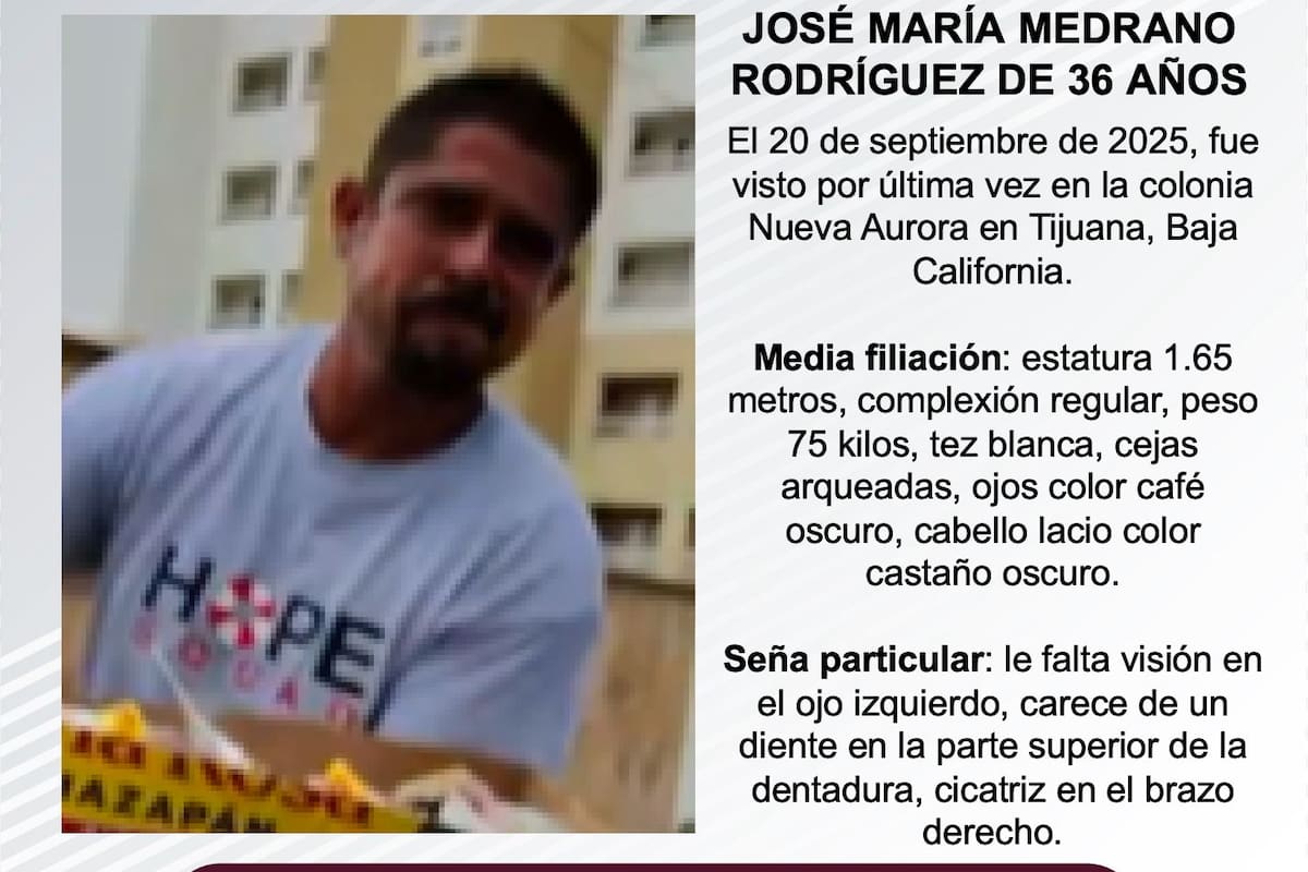 Se busca a José María Medrano Rodríguez de 36 años de edad