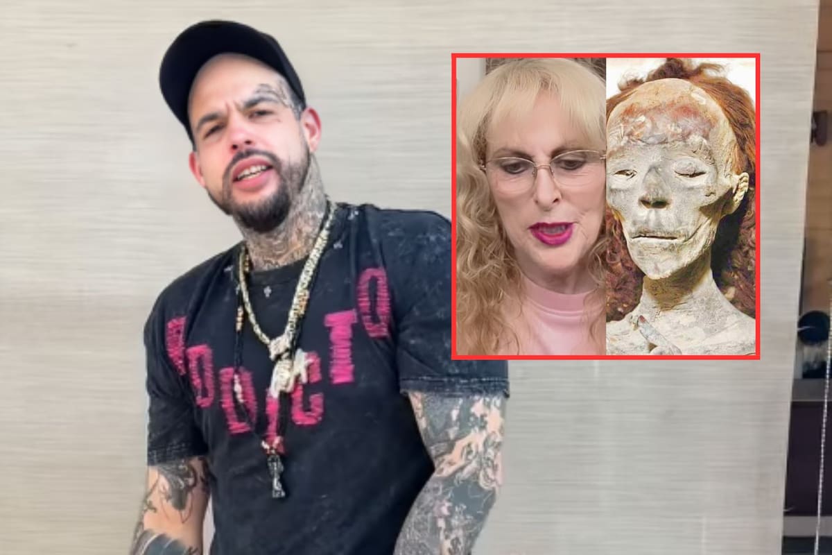 Emiliano Aguilar publica imagen de una momia junto a su tía Marcela Rubiales y desata polémica en redes