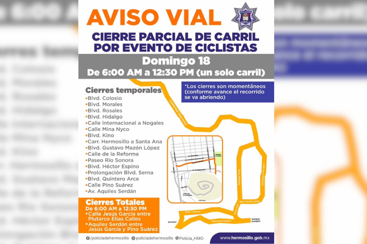 Hermosillo desplegará 230 policías de Tránsito para proteger a ciclistas durante L’Étape By Tour de France