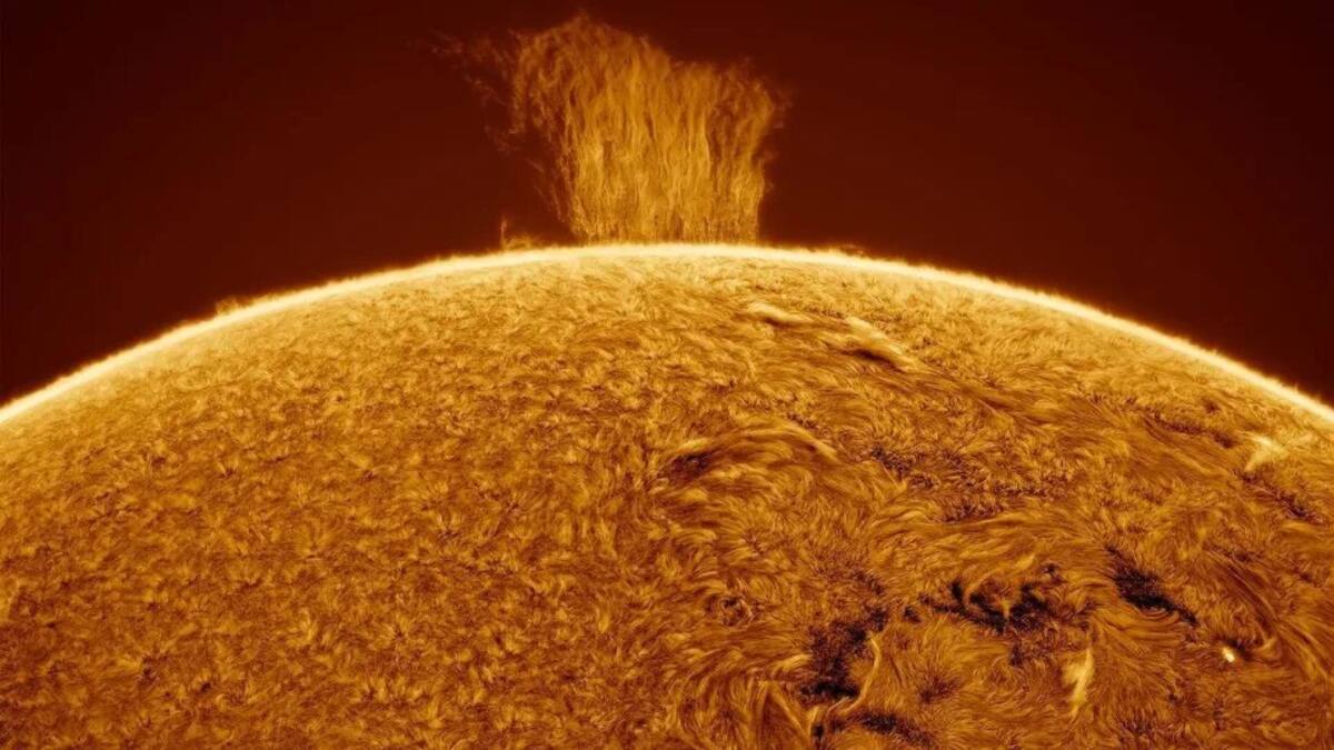 Fotografía del Sol capturada por el astrofotógrafo argentino Eduardo Schaberger