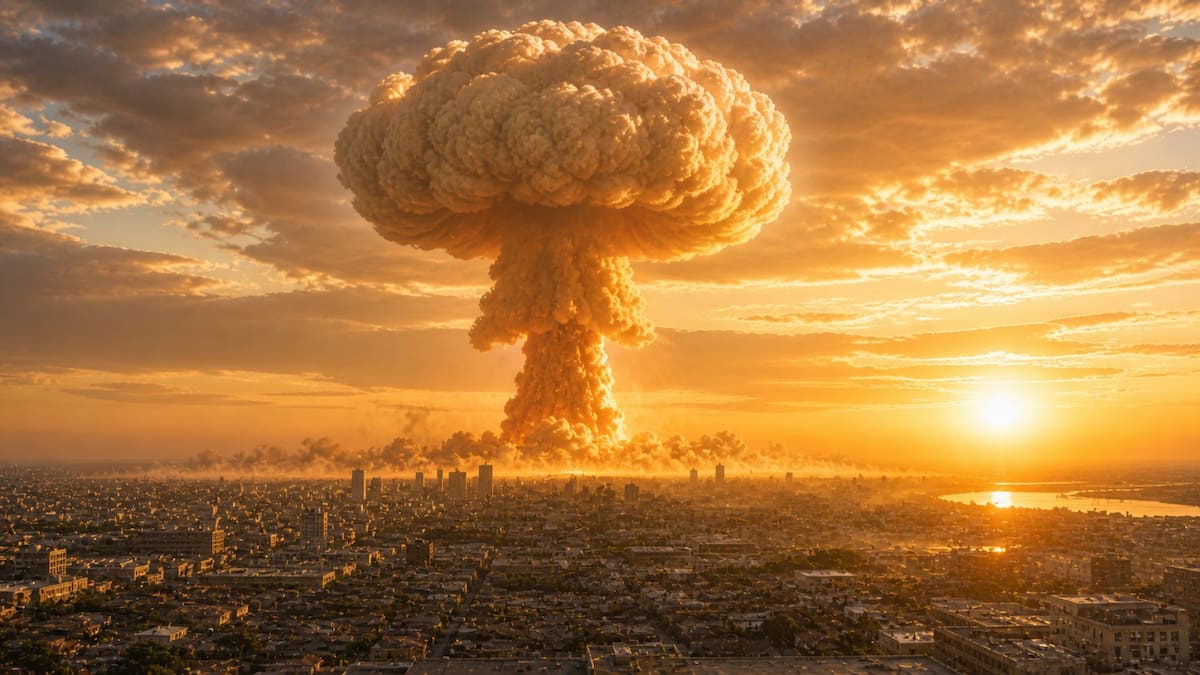 Bomba nuclear: Explosión devastadora que marcó el inicio de la era atómica.