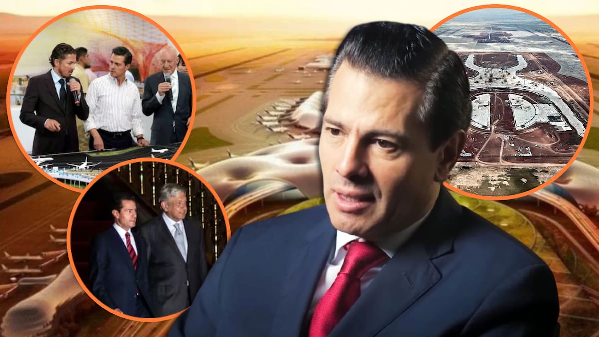 Peña Nieto defiende el NAIM, aeropuerto que comenzó a construir sobre el Lago de Texcoco y que AMLO canceló para hacer el AIFA. FOTO: Especial
