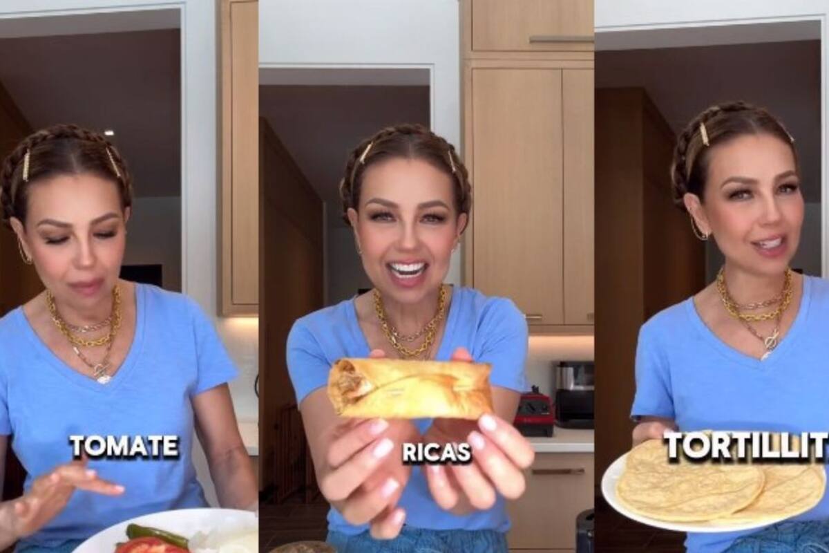 Thalía muestra sus habilidades en la cocina con su receta de flautas dietéticas