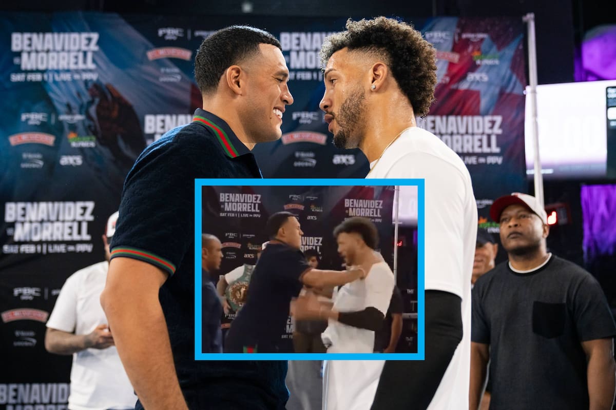 ¡Se armó la bronca! Benavidez y Morrell Jr. llegaron a los empujones en el cara a cara