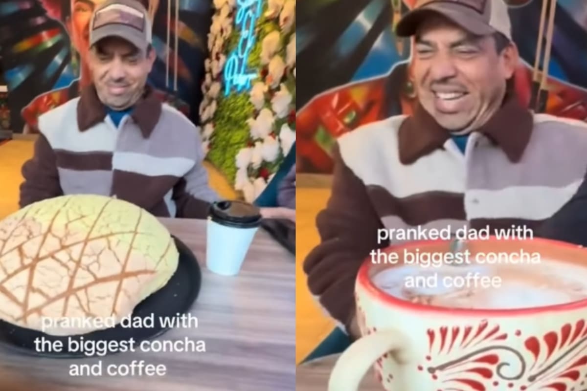 “Le trajeron un pan y un café gigante”: joven lleva a su padre a un restaurante y le juega una broma