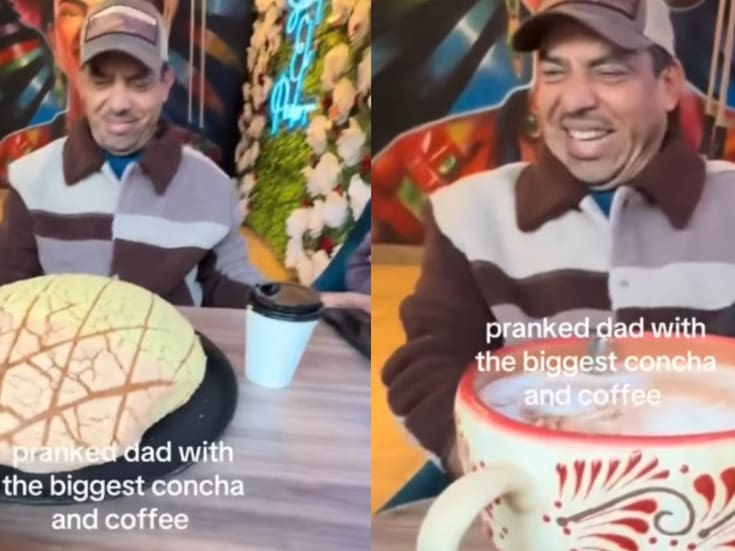 “Le trajeron un pan y un café gigante”: joven lleva a su padre a un restaurante y le juega una broma