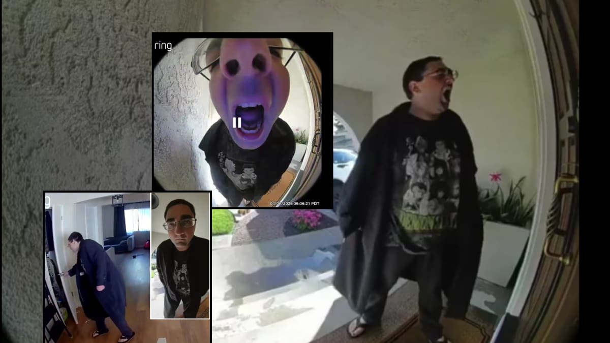 VIDEO: Este fue el aterrador momento en que un hombre con camisa de Demon Slayer golpeó e intentó derribar la puerta de una casa donde se encontraban solos una mujer y su hijo; el padre pudo ver el ataque a través de la cámara de seguridad y llegó justo a tiempo, cuando el agresor ya estaba entrando a la casa y presuntamente buscaba al menor