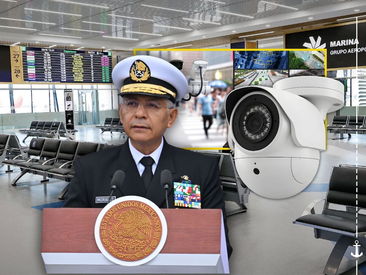 El AICM tendrá vigilancia con IA, reconocimiento facial y detección de comportamientos. Crédito: X @AICM_mx @AlmiranteSrio
