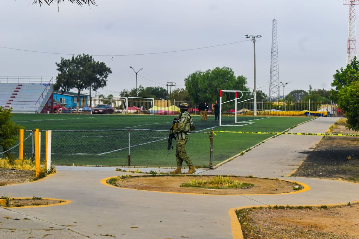 En los alrededores, cerca de una portería, fueron hallados al menos tres casquillos percutidos. Foto: Cortesía