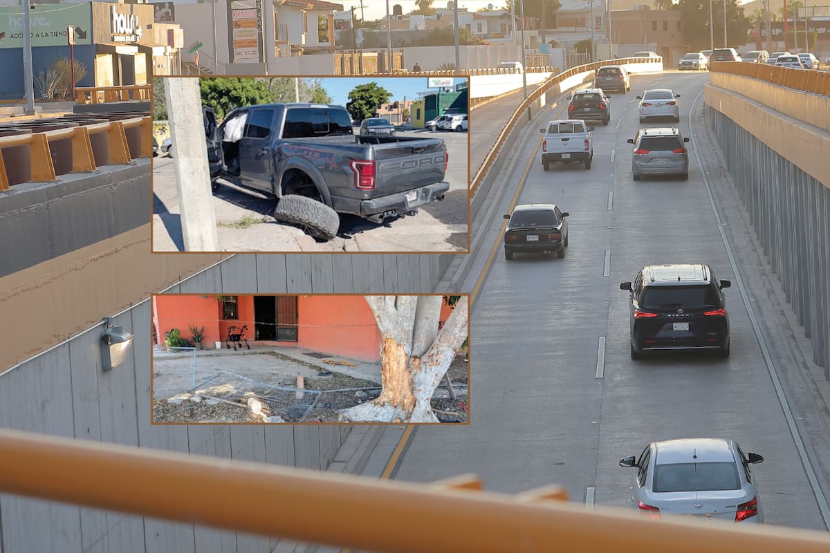 Se registraron cinco choques automovilísticos, uno de ellos en el área del paso a desnivel; estos dejaron a tres personas lesionadas