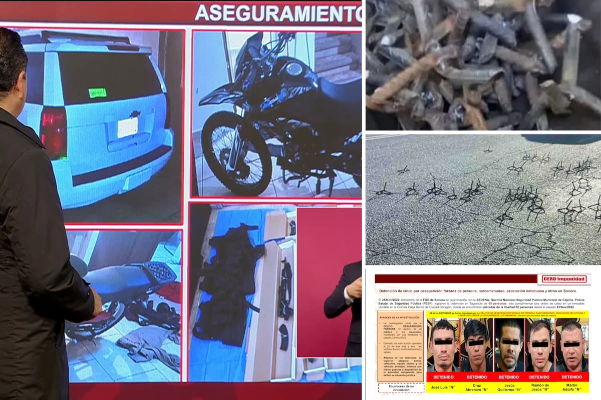 Decomisan Sedena y Guardia Nacional en Sonora camioneta “antipersecuciones” que lanzaba aceite y “ponchallantas”