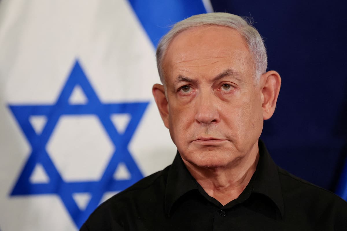 Foto de archivo del Primer Ministro de Israel Benjamin Netanyahu en una rueda de prensa en Tel Aviv
28 Oct 2023. ABIR SULTAN POOL/Pool via REUTERS