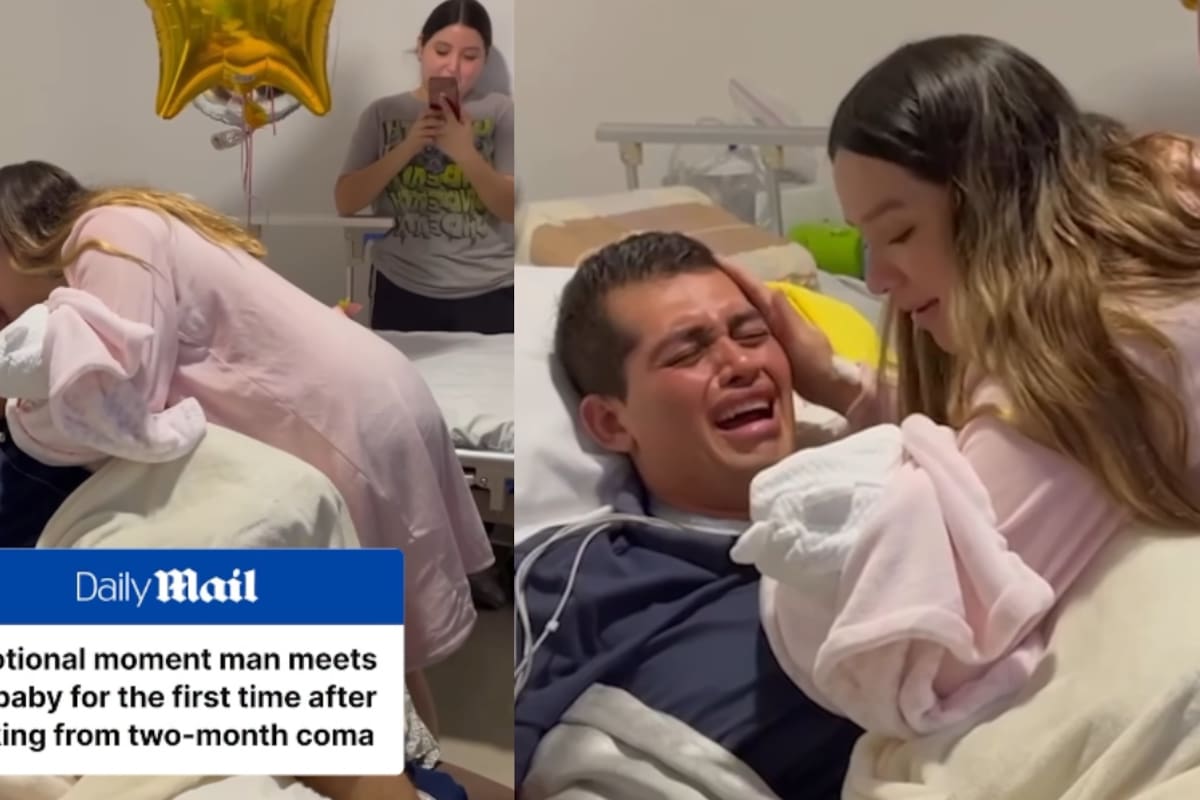 Padre despierta tras permanecer dos meses en coma, conoce a su hija por primera vez y rompe en llanto