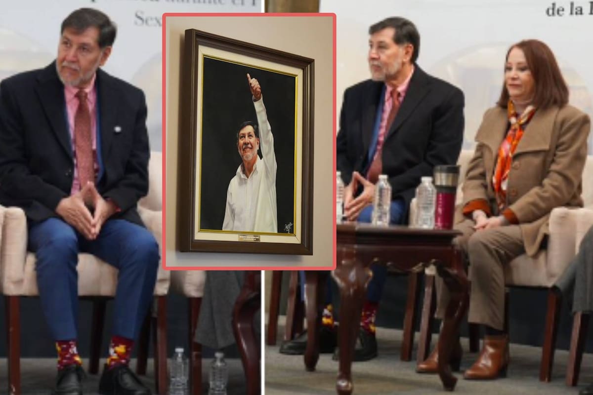 Develan retrato oficial de Gerardo Fernández Noroña como expresidente de la Mesa Directiva, pero sus calcetas llaman la atención en redes sociales