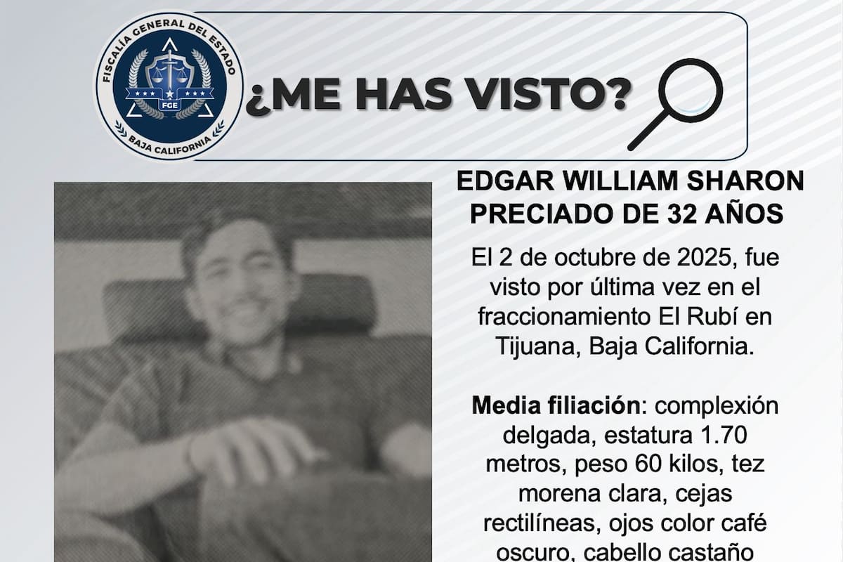 Se busca a Edgar William Sharon Preciado de 32 años