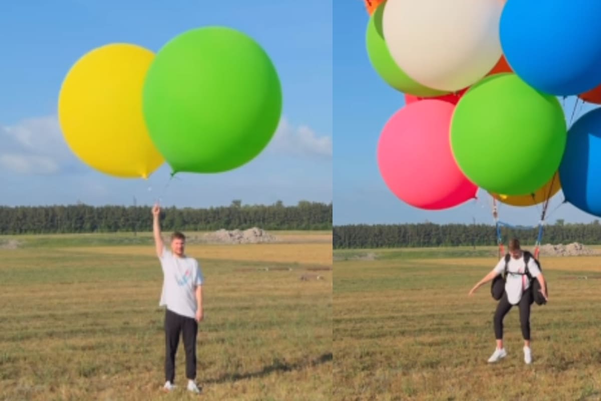 MrBeast descubre cuántos globos se necesitan para hacer volar a una persona