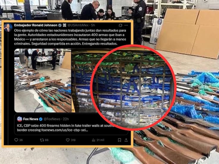 Estados Unidos incauta en Texas arsenal de 400 armas que se dirigían a México; embajador estadounidense celebra operativo exitoso