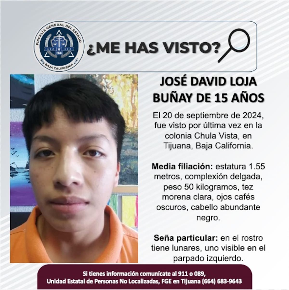 José David Loja Buñay fue visto por última vez el 20 de septiembre del 2024.