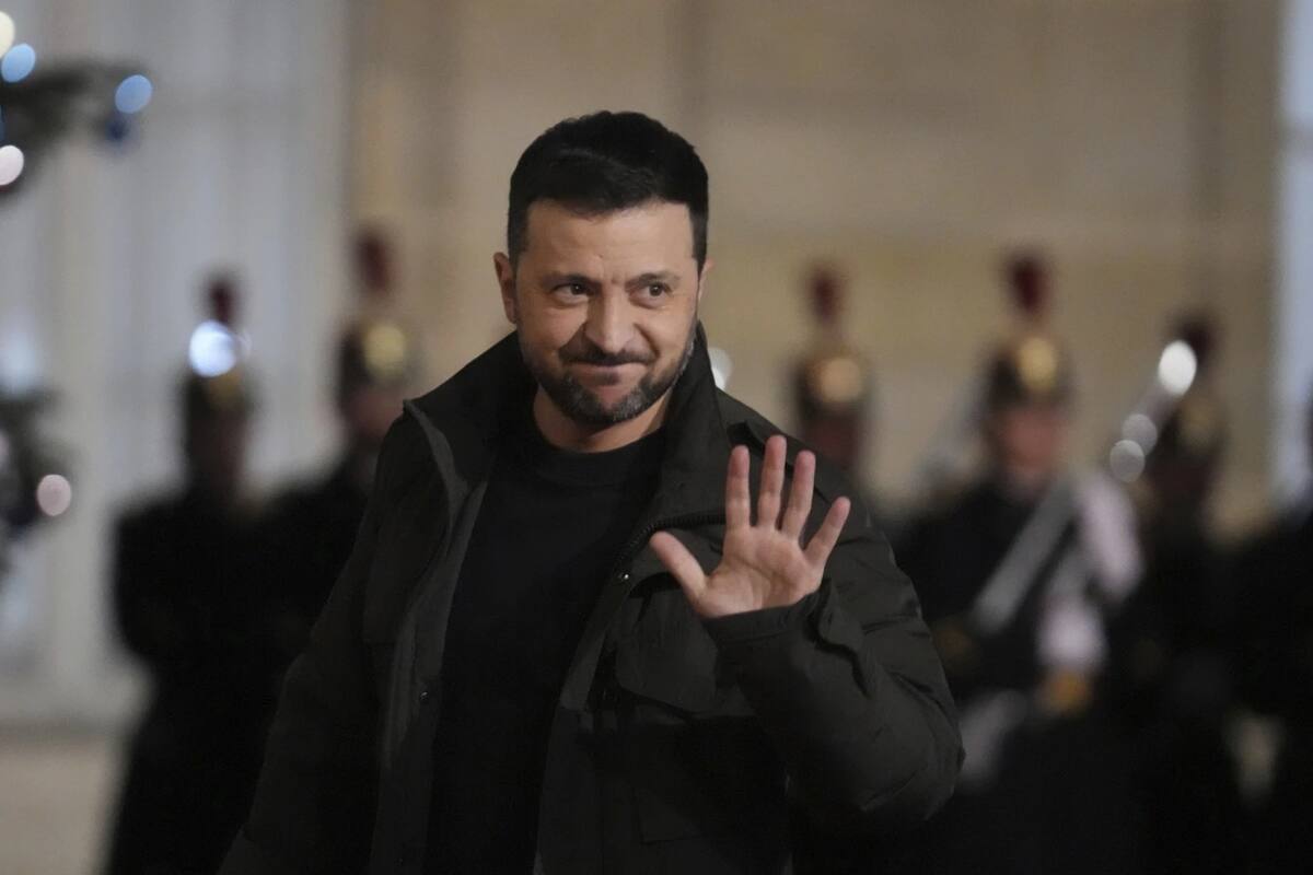 Vladímir Zelenski en la reapertura de Notre Dame. | Crédito: AP