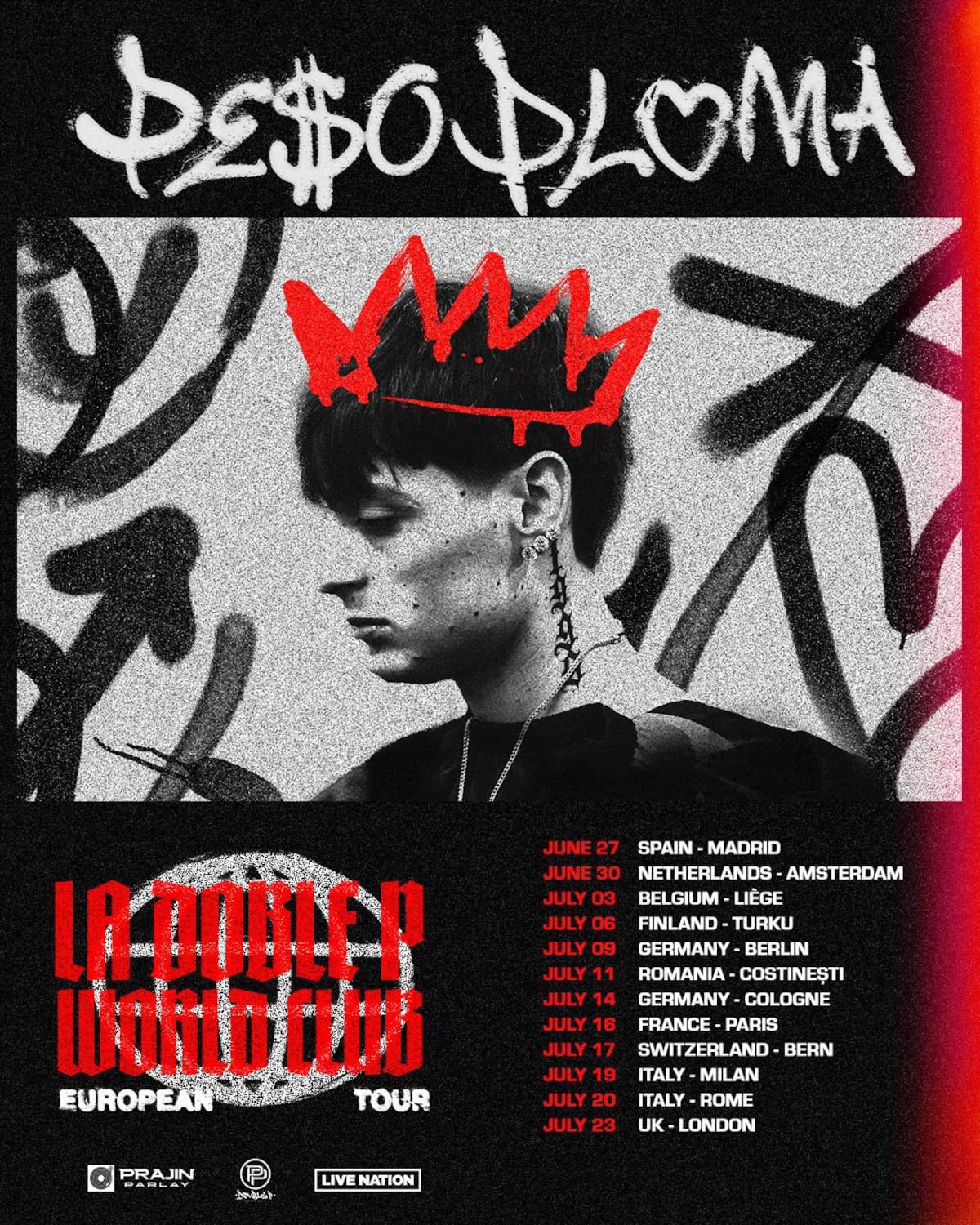 Peso Pluma anuncia su primera gira por Europa | Instagram (@doubleprecords)