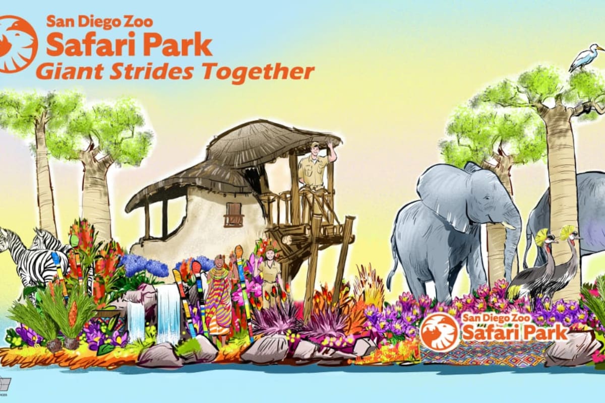 San Diego Zoo rinde tributo a los elefantes en el Desfile de las Rosas 2026