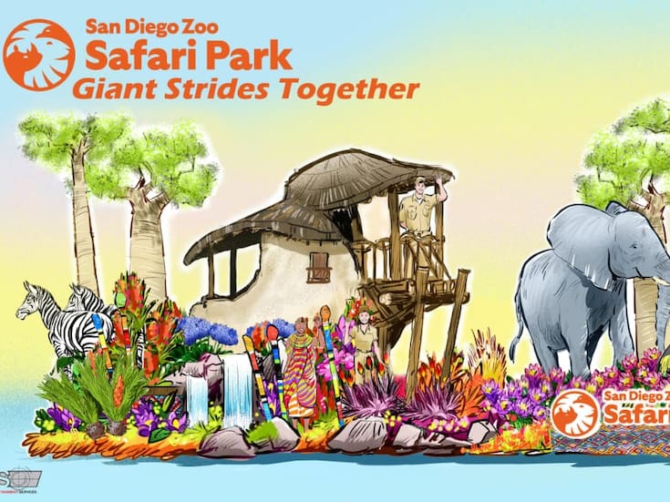 San Diego Zoo rinde tributo a los elefantes en el Desfile de las Rosas 2026