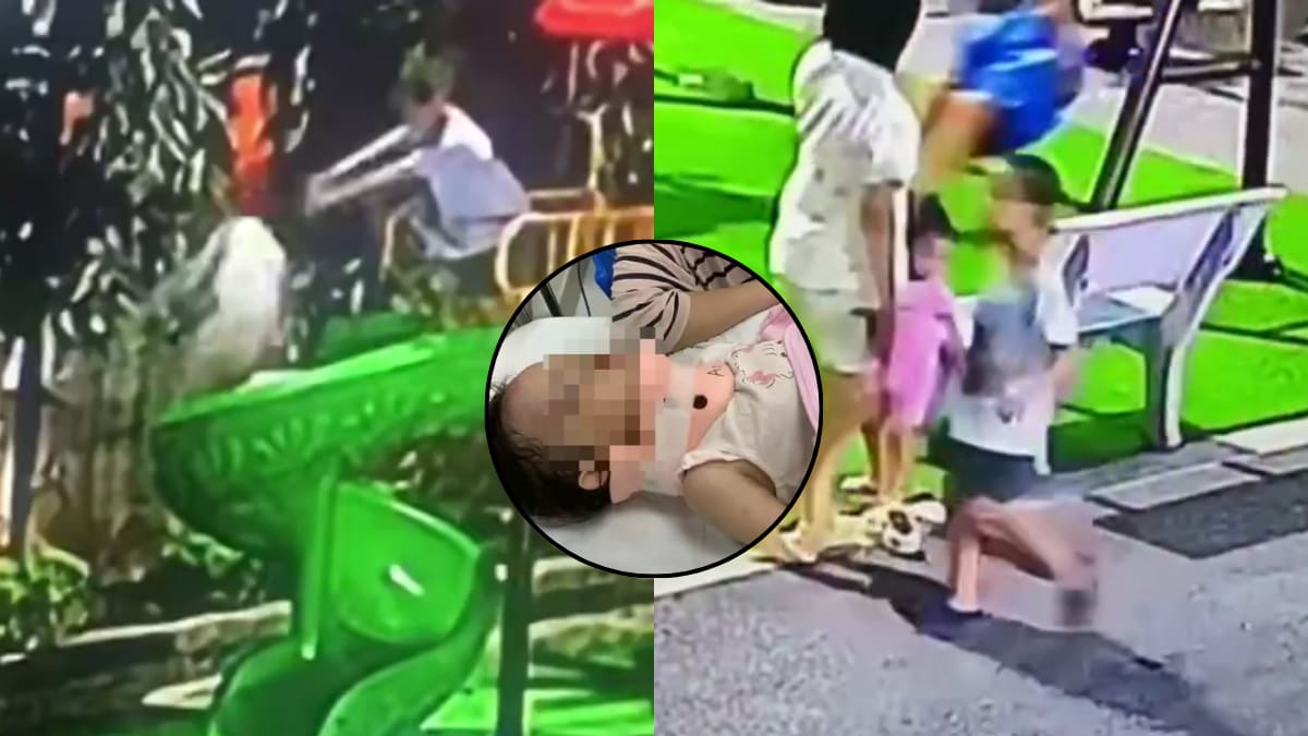 Niño con autismo empujó a una menor desde un tobogán de aproximadamente 1.5 metros de altura, provocándole lesiones severas; el padre de la víctima busca que el niño y su familia respondan por lo ocurrido