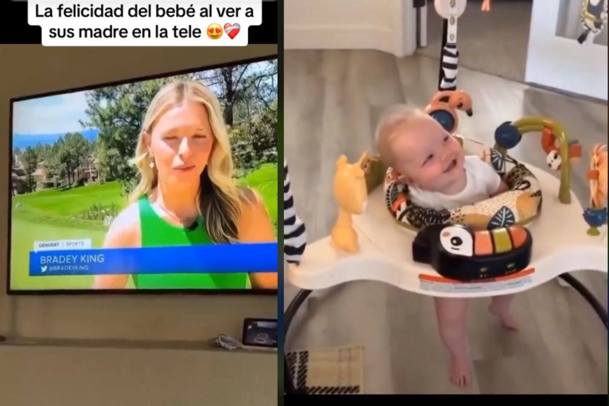Así reaccionó un bebé al ver a su madre por televisión